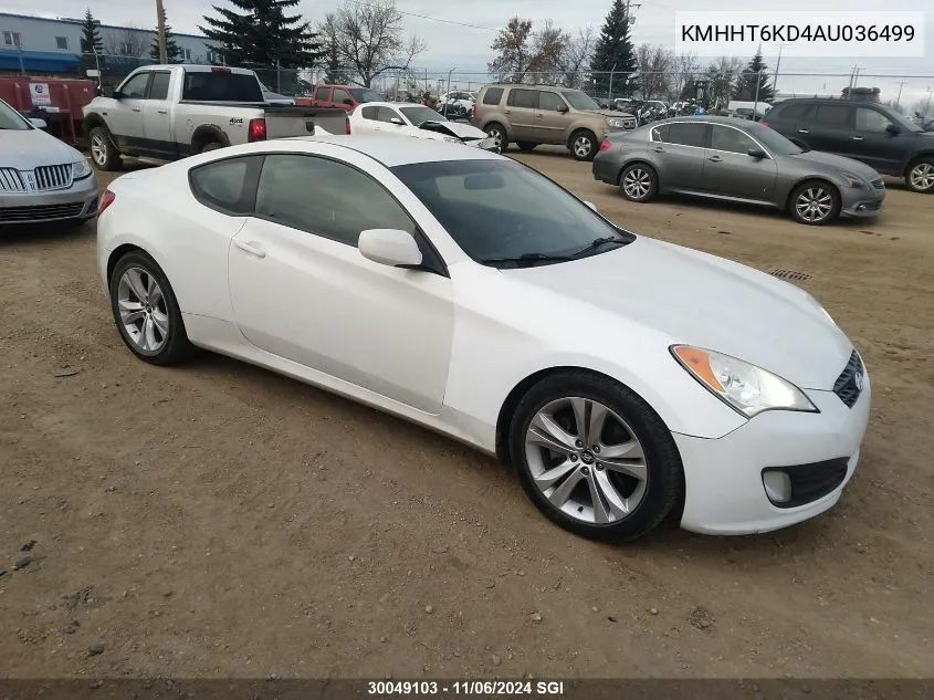 2010 Hyundai Genesis Coupe 2.0T VIN: KMHHT6KD4AU036499 Lot: 30049103