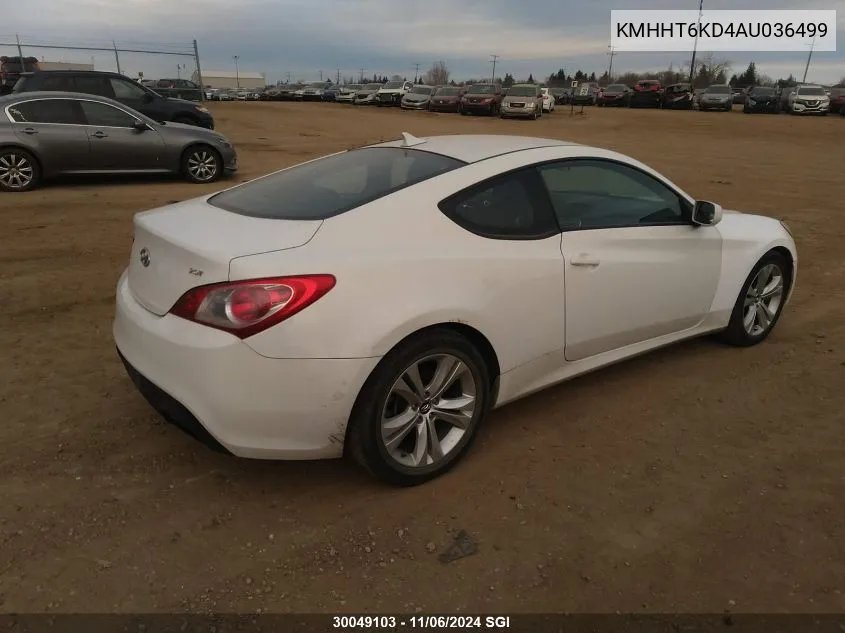 2010 Hyundai Genesis Coupe 2.0T VIN: KMHHT6KD4AU036499 Lot: 30049103