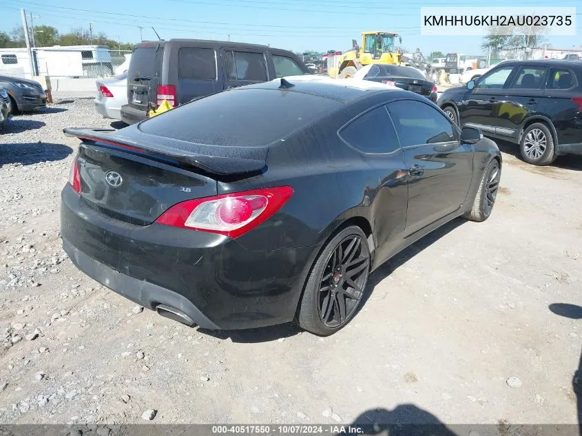 2010 Hyundai Genesis Coupe 3.8L VIN: KMHHU6KH2AU023735 Lot: 40517550