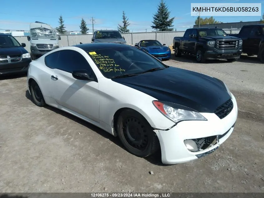 2011 Hyundai Genesis Coupe 2.0T VIN: KMHHT6KD6BU058263 Lot: 12106275