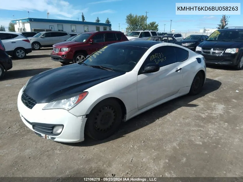 2011 Hyundai Genesis Coupe 2.0T VIN: KMHHT6KD6BU058263 Lot: 12106275