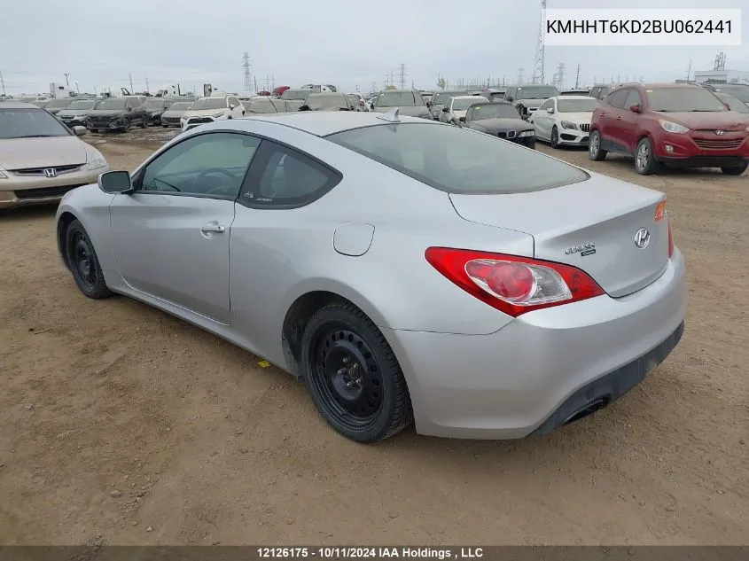 2011 Hyundai Genesis Coupe 2.0T VIN: KMHHT6KD2BU062441 Lot: 12126175