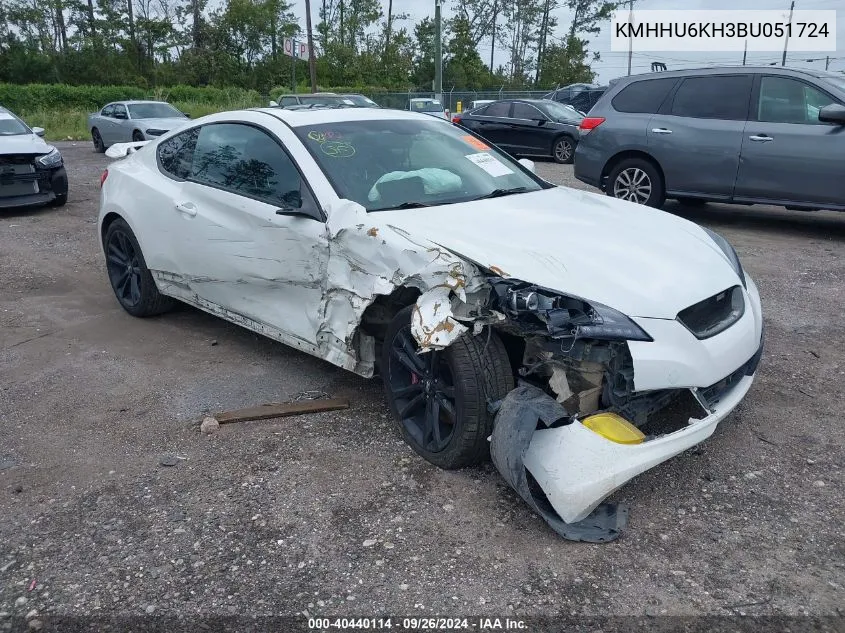 KMHHU6KH3BU051724 2011 Hyundai Genesis Coupe 3.8L