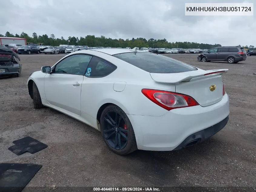 KMHHU6KH3BU051724 2011 Hyundai Genesis Coupe 3.8L