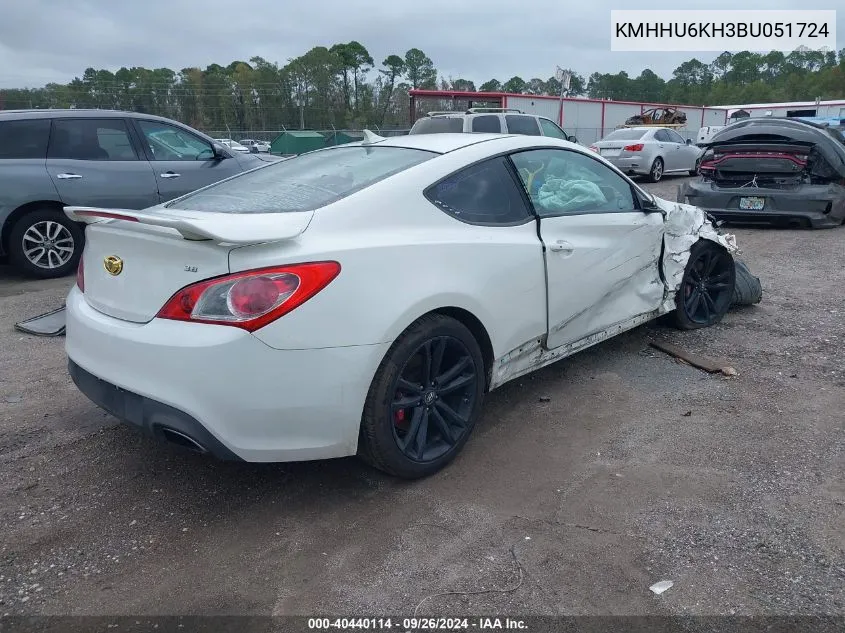 KMHHU6KH3BU051724 2011 Hyundai Genesis Coupe 3.8L