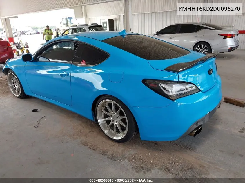 2013 Hyundai Genesis Coupe 2.0T VIN: KMHHT6KD2DU096270 Lot: 40266643