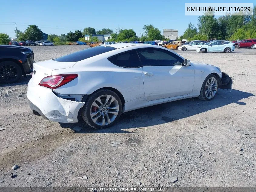 2014 Hyundai Genesis Coupe 3.8L VIN: KMHHU6KJ5EU116029 Lot: 12046393