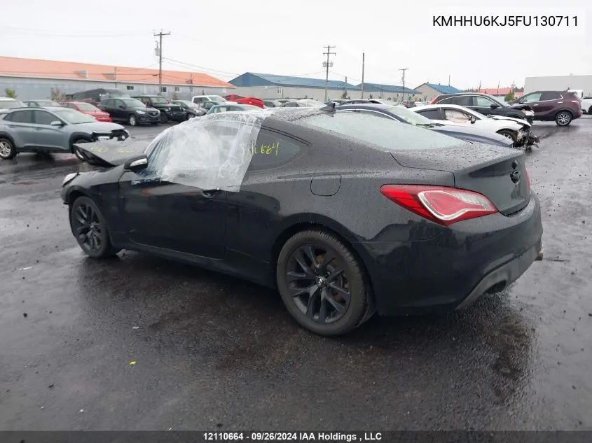 2015 Hyundai Genesis Coupe 3.8L/3.8 R-Spec/3.8 Ult VIN: KMHHU6KJ5FU130711 Lot: 12110664