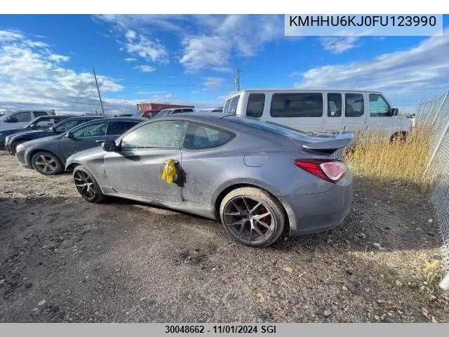 2015 Hyundai Genesis Coupe 3.8L/3.8 R-Spec/3.8 Ult VIN: KMHHU6KJ0FU123990 Lot: 30048662