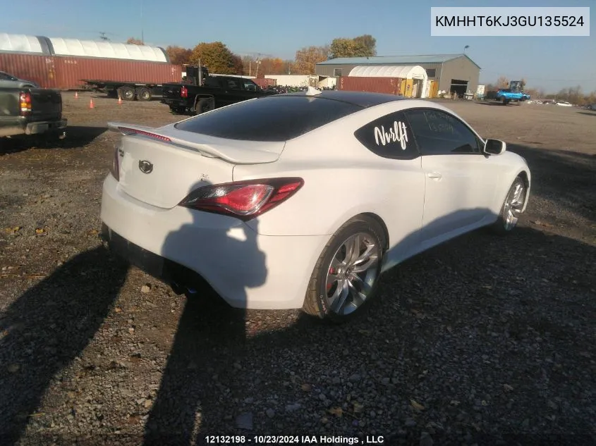 2016 Hyundai Genesis Coupe 3.8L VIN: KMHHT6KJ3GU135524 Lot: 12132198