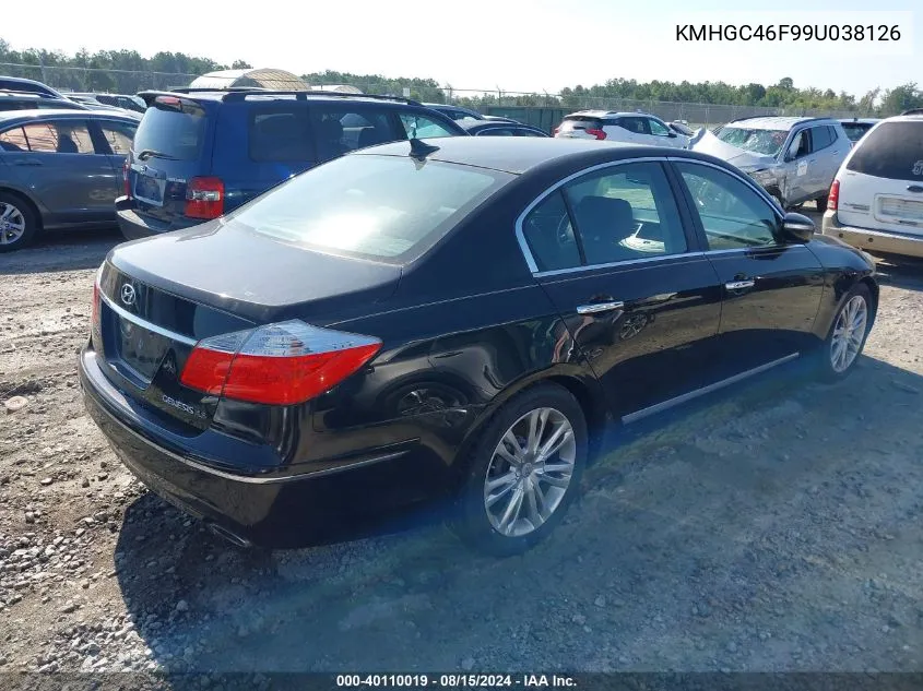 KMHGC46F99U038126 2009 Hyundai Genesis 4.6