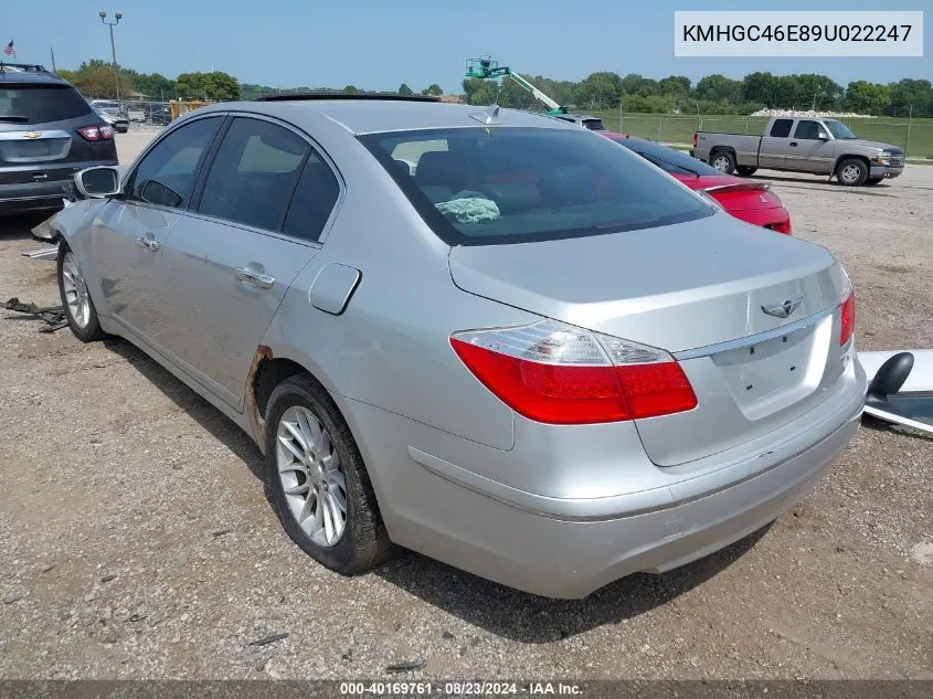 KMHGC46E89U022247 2009 Hyundai Genesis 3.8