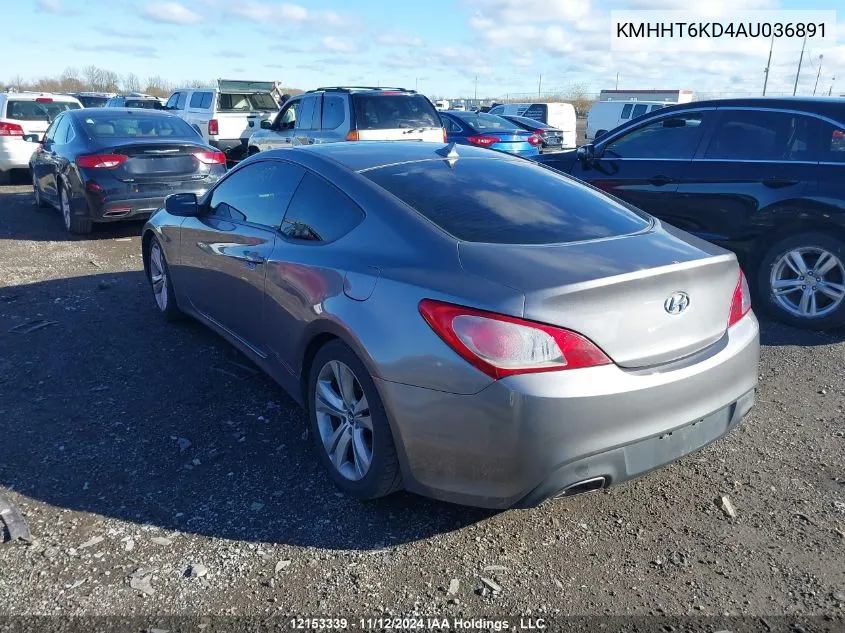 2010 Hyundai Genesis 2.0T Premium VIN: KMHHT6KD4AU036891 Lot: 12153339