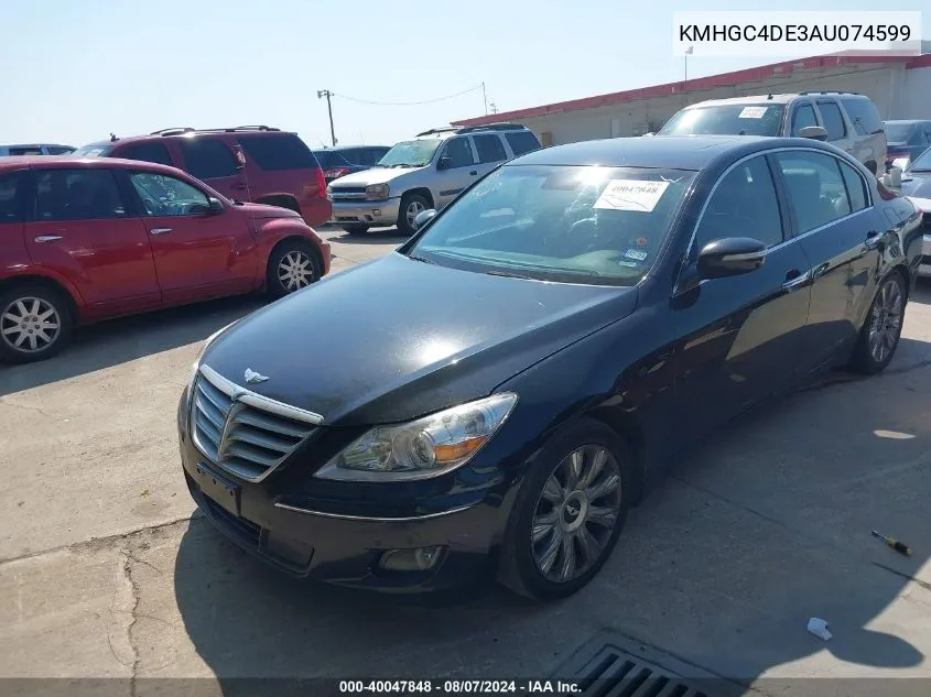 2010 Hyundai Genesis 3.8 VIN: KMHGC4DE3AU074599 Lot: 40047848