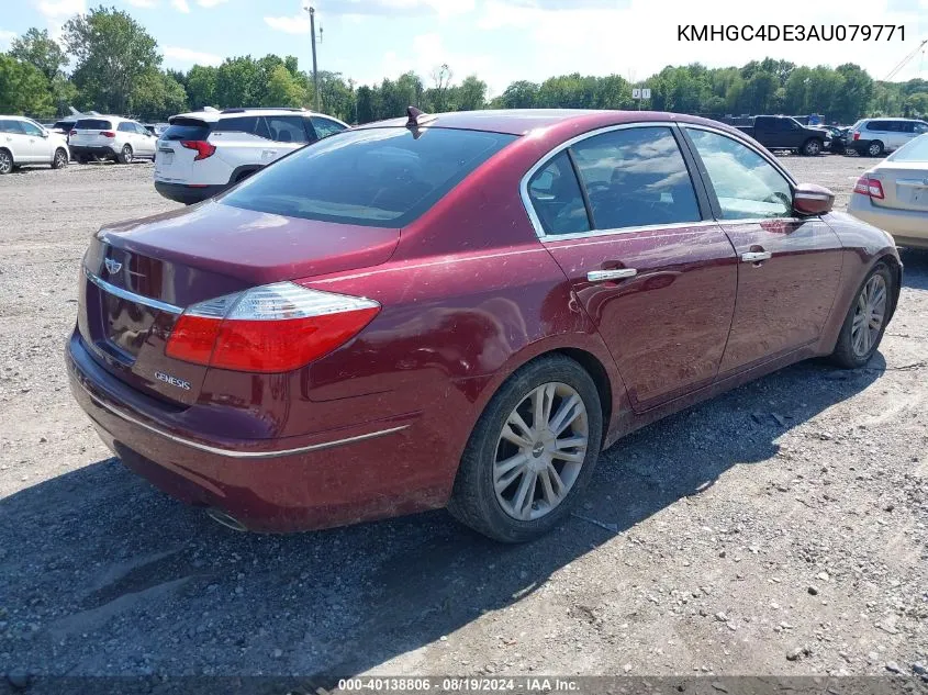 2010 Hyundai Genesis 3.8 VIN: KMHGC4DE3AU079771 Lot: 40138806