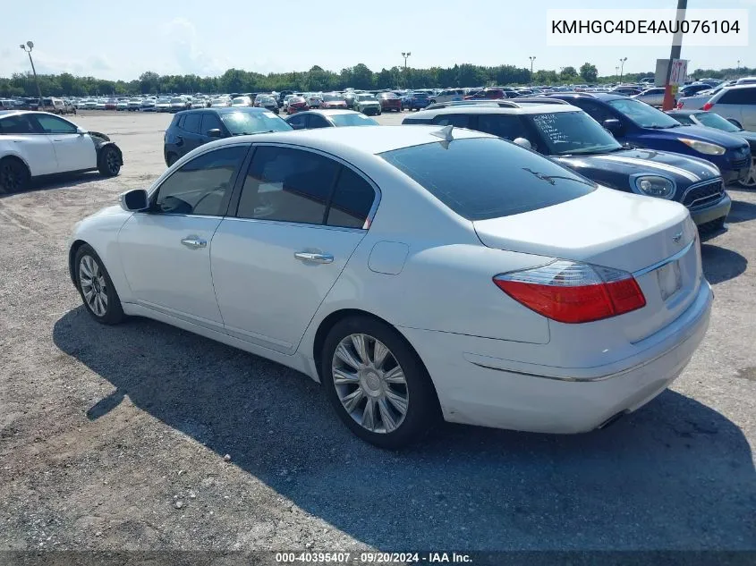 2010 Hyundai Genesis 3.8 VIN: KMHGC4DE4AU076104 Lot: 40395407