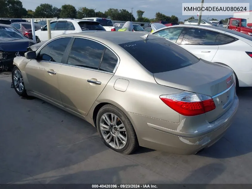 KMHGC4DE6AU080624 2010 Hyundai Genesis 3.8