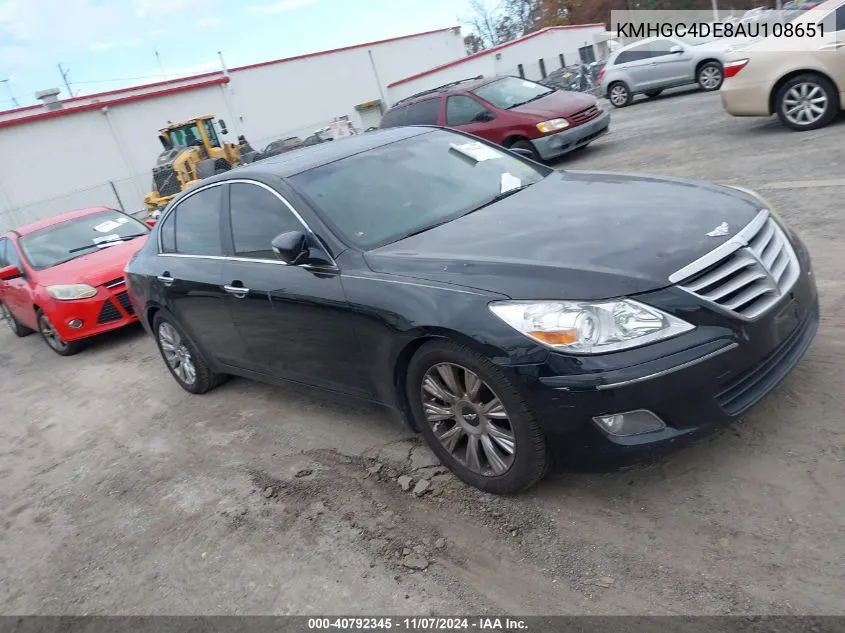 2010 Hyundai Genesis 3.8 VIN: KMHGC4DE8AU108651 Lot: 40792345