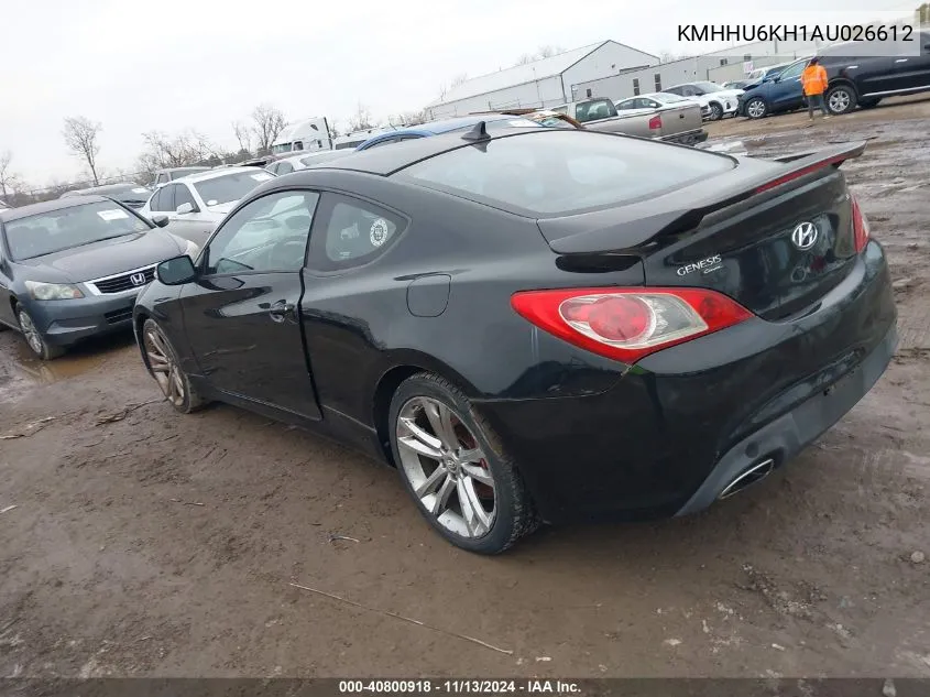 2010 Hyundai Genesis 3.8 Track VIN: KMHHU6KH1AU026612 Lot: 40800918