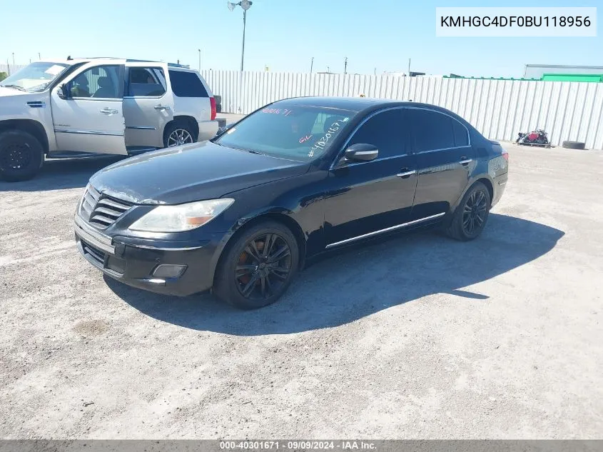 2011 Hyundai Genesis 4.6 VIN: KMHGC4DF0BU118956 Lot: 40301671