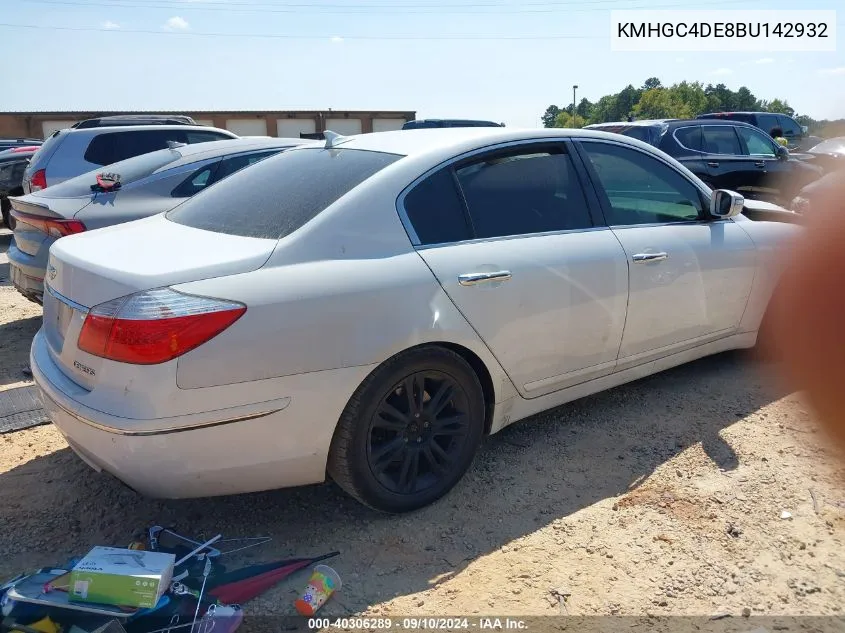 KMHGC4DE8BU142932 2011 Hyundai Genesis 3.8L