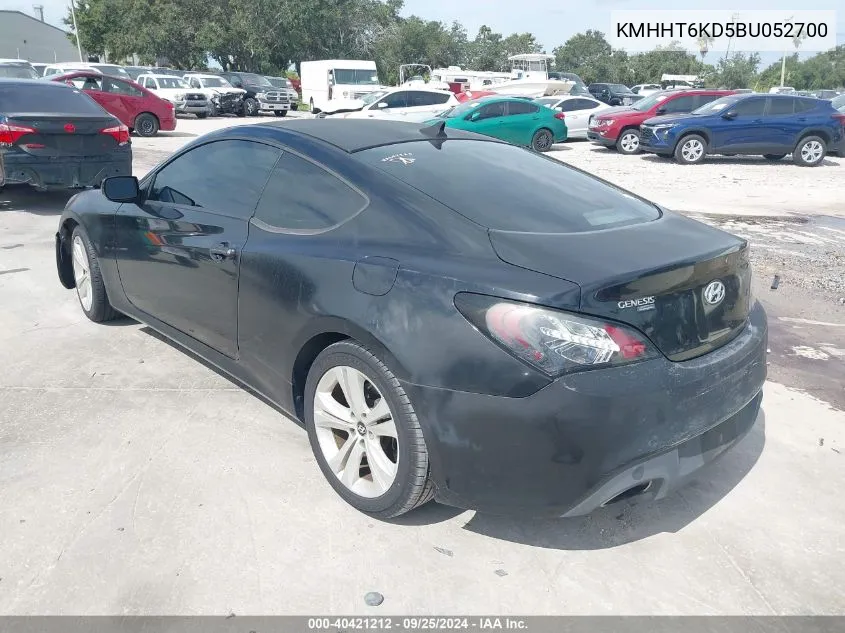 2011 Hyundai Genesis 2.0T VIN: KMHHT6KD5BU052700 Lot: 40421212