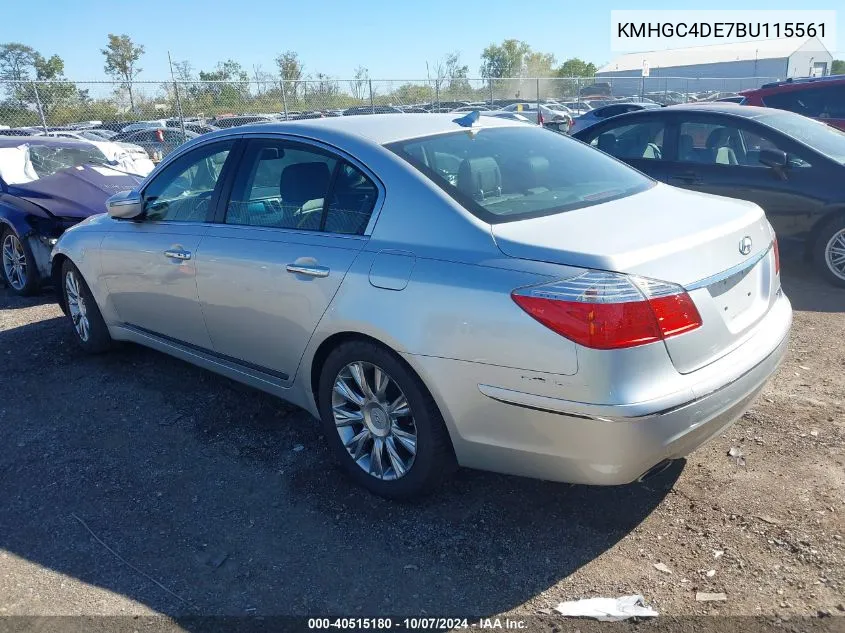 2011 Hyundai Genesis 3.8 VIN: KMHGC4DE7BU115561 Lot: 40515180