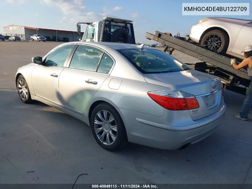 2011 Hyundai Genesis 3.8 VIN: KMHGC4DE4BU122709 Lot: 40849113