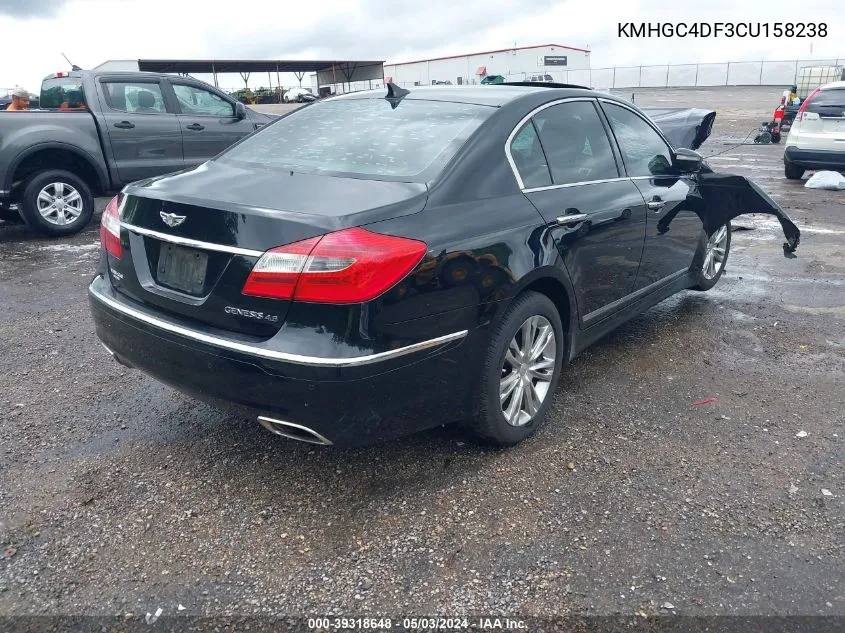 KMHGC4DF3CU158238 2012 Hyundai Genesis 4.6