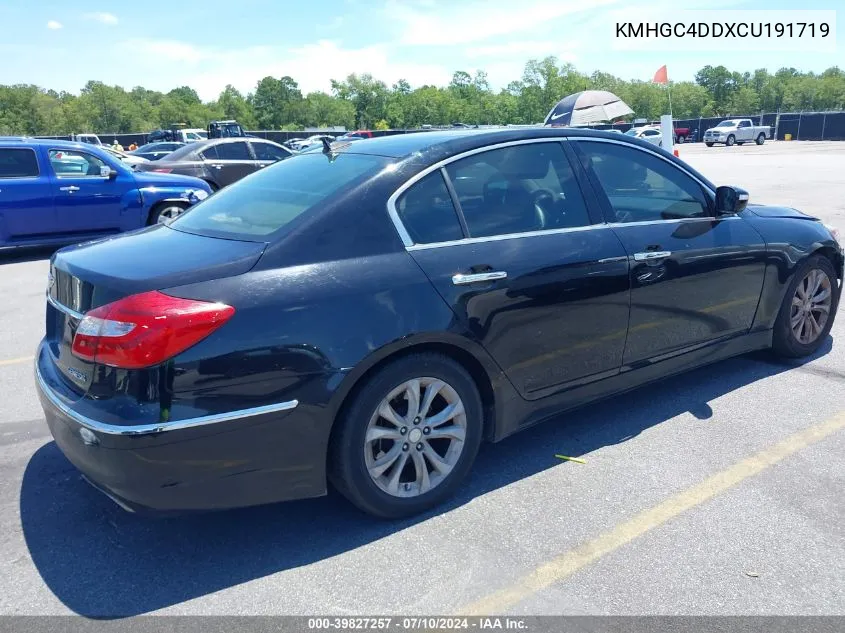 2012 Hyundai Genesis 3.8 VIN: KMHGC4DDXCU191719 Lot: 39827257