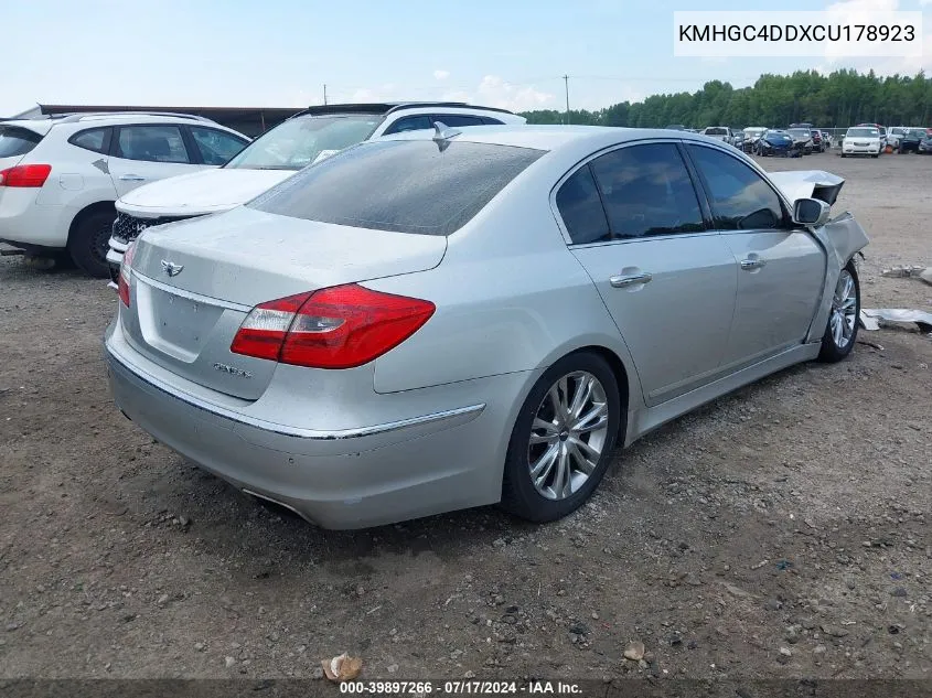 KMHGC4DDXCU178923 2012 Hyundai Genesis 3.8