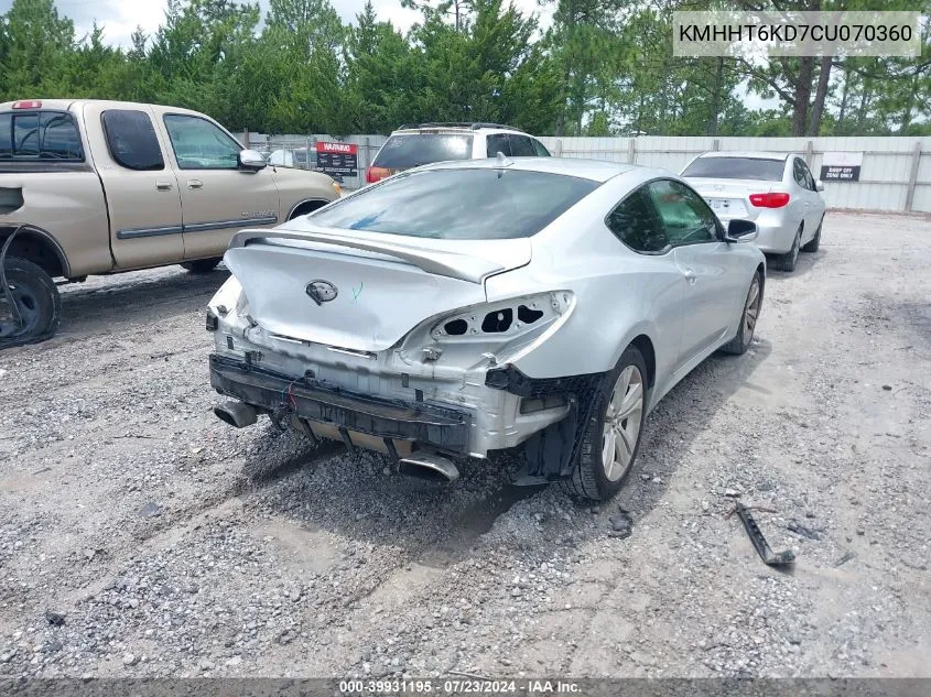 KMHHT6KD7CU070360 2012 Hyundai Genesis 2.0T