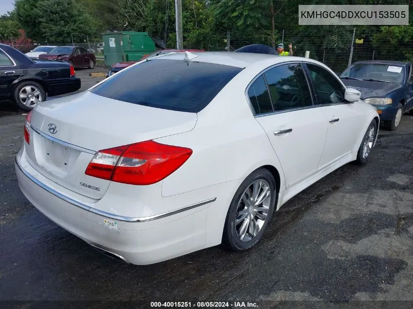 KMHGC4DDXCU153505 2012 Hyundai Genesis 3.8