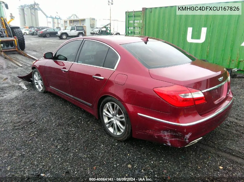 KMHGC4DFXCU167826 2012 Hyundai Genesis 4.6