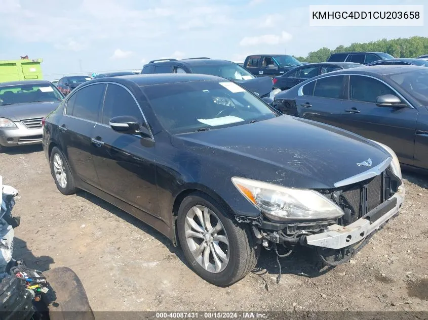 2012 Hyundai Genesis 3.8 VIN: KMHGC4DD1CU203658 Lot: 40087431