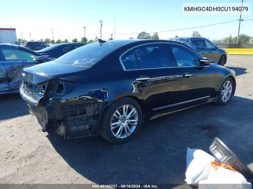 KMHGC4DH0CU194079 2012 Hyundai Genesis 5.0