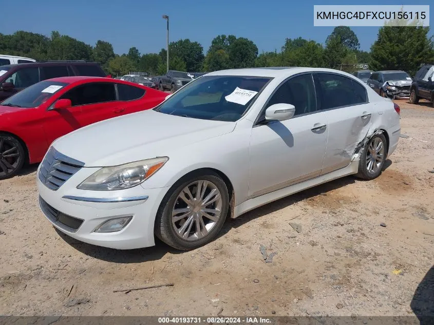 2012 Hyundai Genesis 4.6 VIN: KMHGC4DFXCU156115 Lot: 40193731