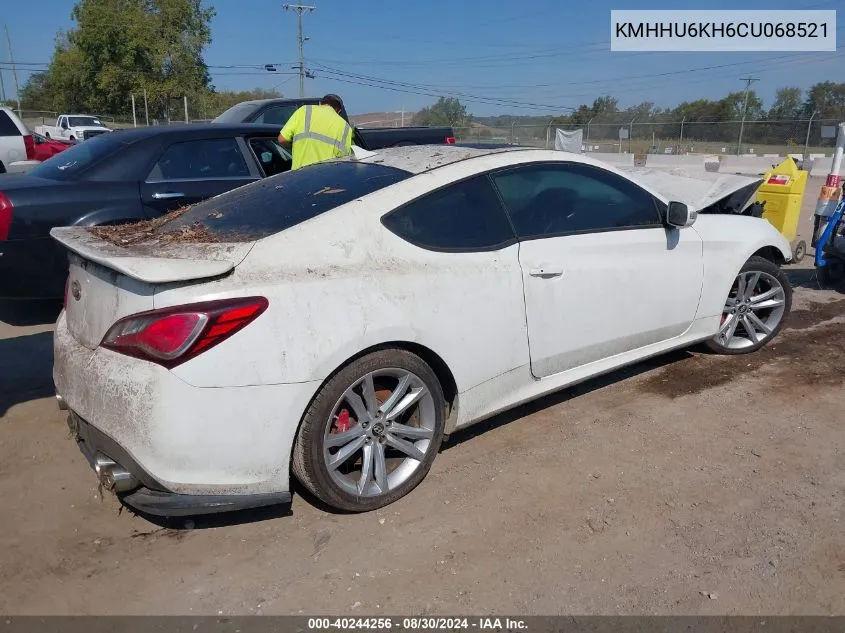 2012 Hyundai Genesis 3.8 Track VIN: KMHHU6KH6CU068521 Lot: 40244256