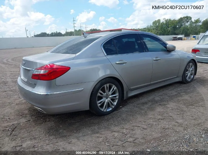 KMHGC4DF2CU170607 2012 Hyundai Genesis 4.6