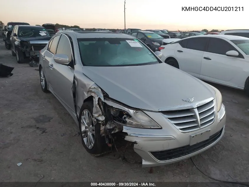 2012 Hyundai Genesis 3.8 VIN: KMHGC4DD4CU201211 Lot: 40438000