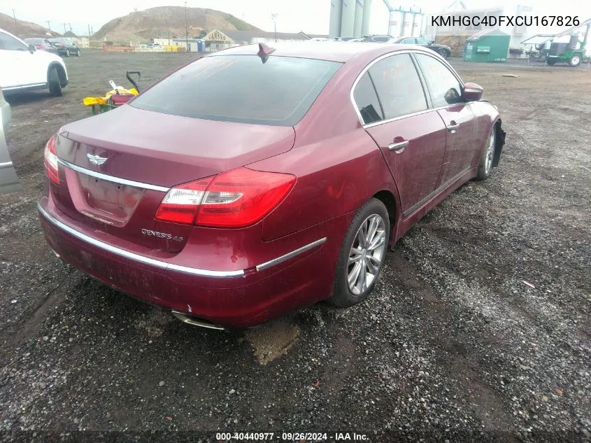 2012 Hyundai Genesis 4.6 VIN: KMHGC4DFXCU167826 Lot: 40440977