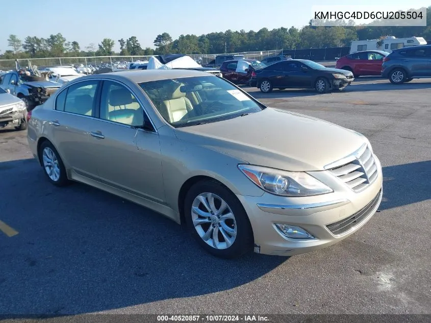 2012 Hyundai Genesis 3.8 VIN: KMHGC4DD6CU205504 Lot: 40520857