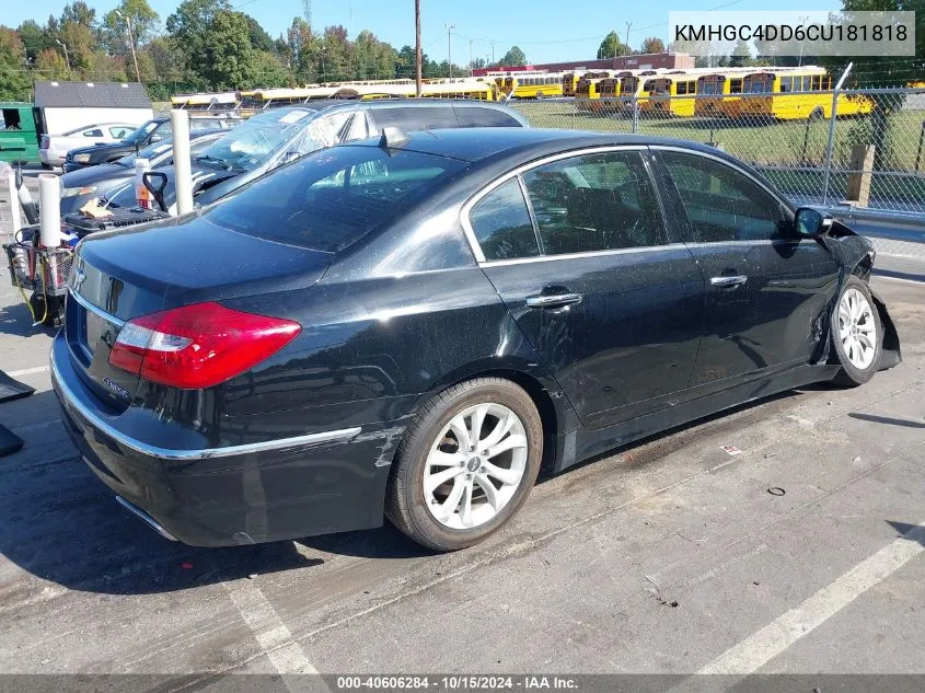 KMHGC4DD6CU181818 2012 Hyundai Genesis 3.8