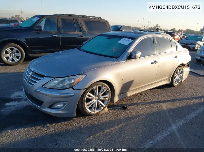 KMHGC4DDXCU151673 2012 Hyundai Genesis 3.8