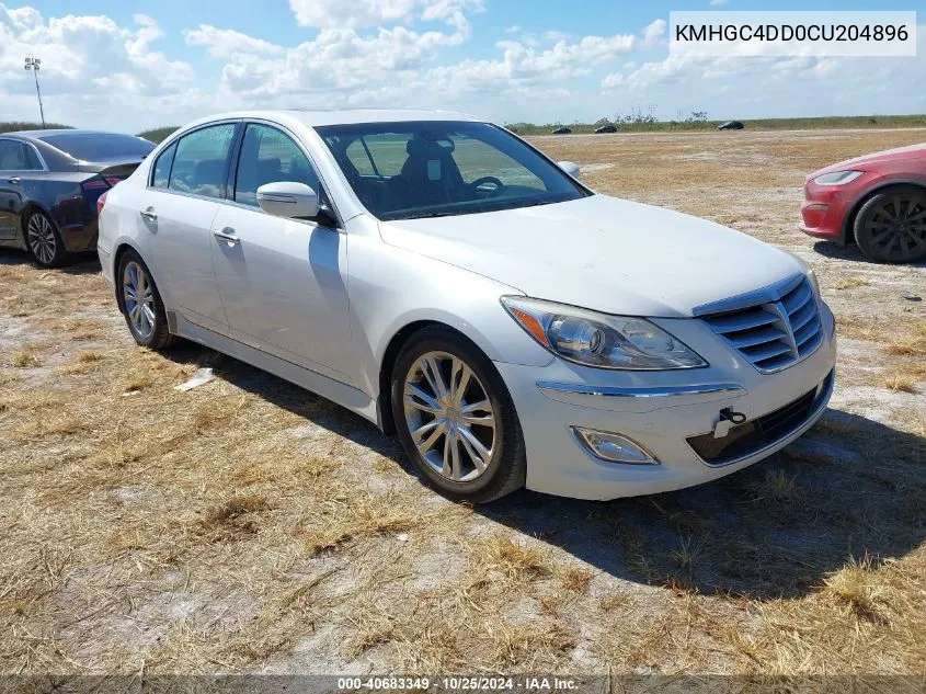 2012 Hyundai Genesis 3.8 VIN: KMHGC4DD0CU204896 Lot: 40683349