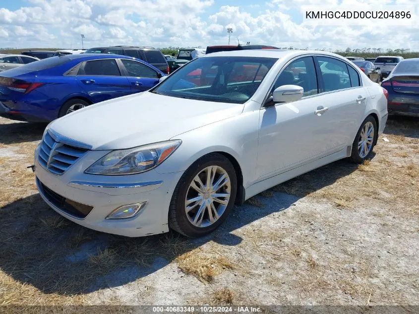 2012 Hyundai Genesis 3.8 VIN: KMHGC4DD0CU204896 Lot: 40683349