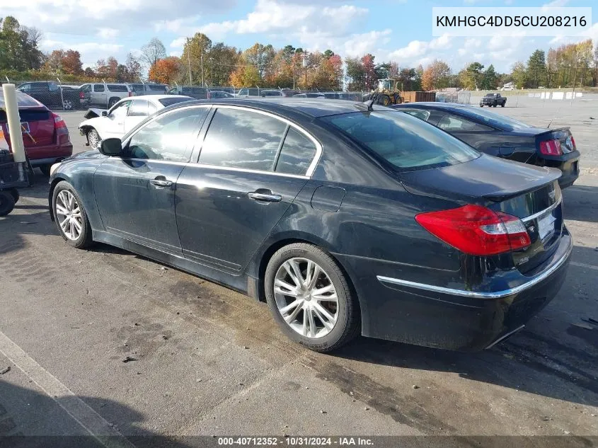 2012 Hyundai Genesis 3.8 VIN: KMHGC4DD5CU208216 Lot: 40712352