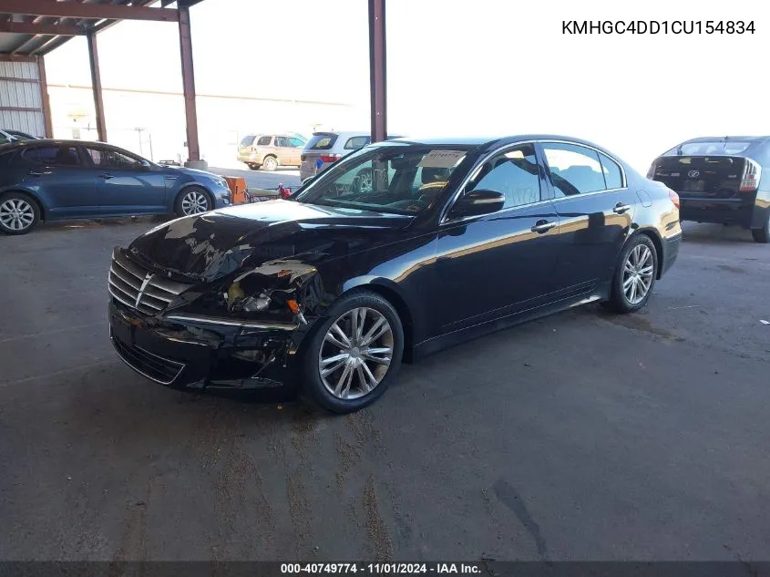 2012 Hyundai Genesis 3.8 VIN: KMHGC4DD1CU154834 Lot: 40749774