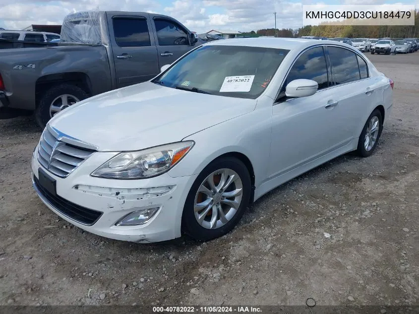 2012 Hyundai Genesis 3.8 VIN: KMHGC4DD3CU184479 Lot: 40782022