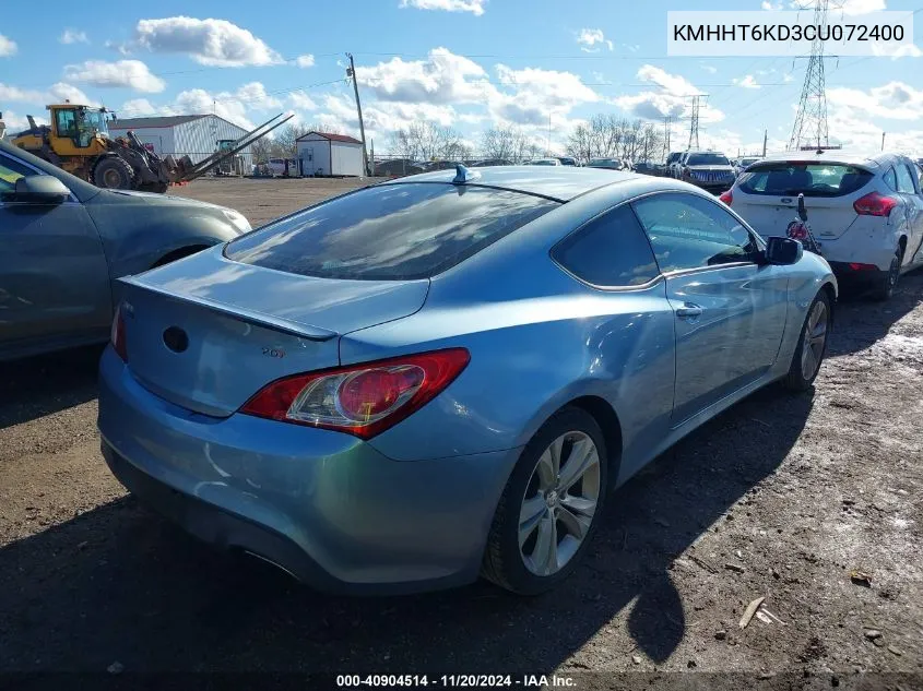 2012 Hyundai Genesis 2.0T VIN: KMHHT6KD3CU072400 Lot: 40904514